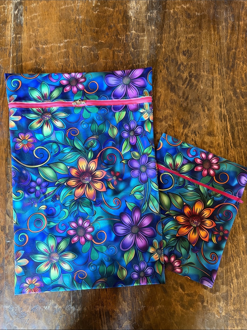 Handcrafted Vibrant Floral Traveling Laundry Bags